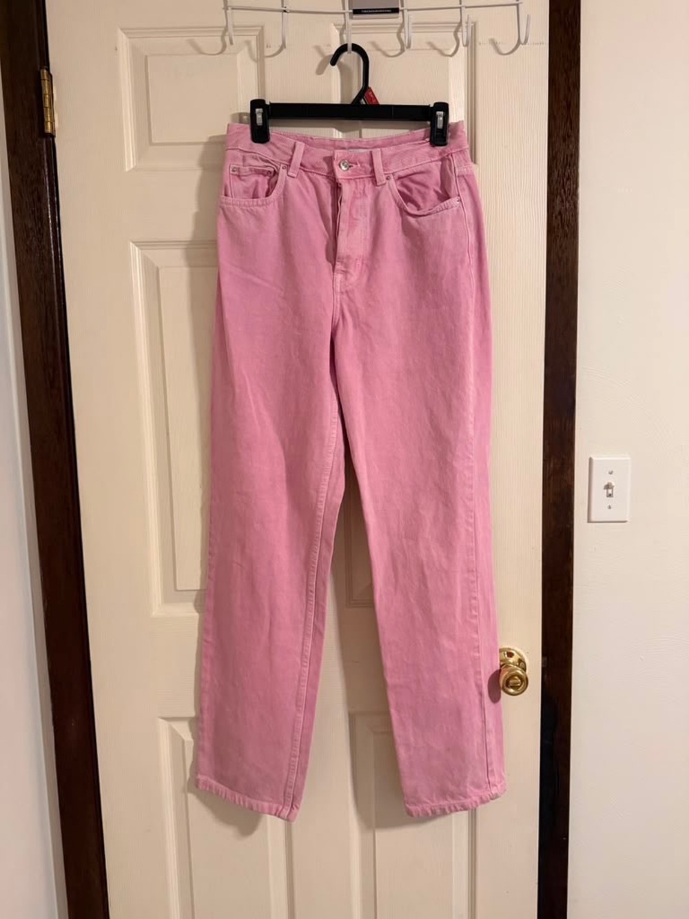 Zara Pink Straight-Leg Jeans